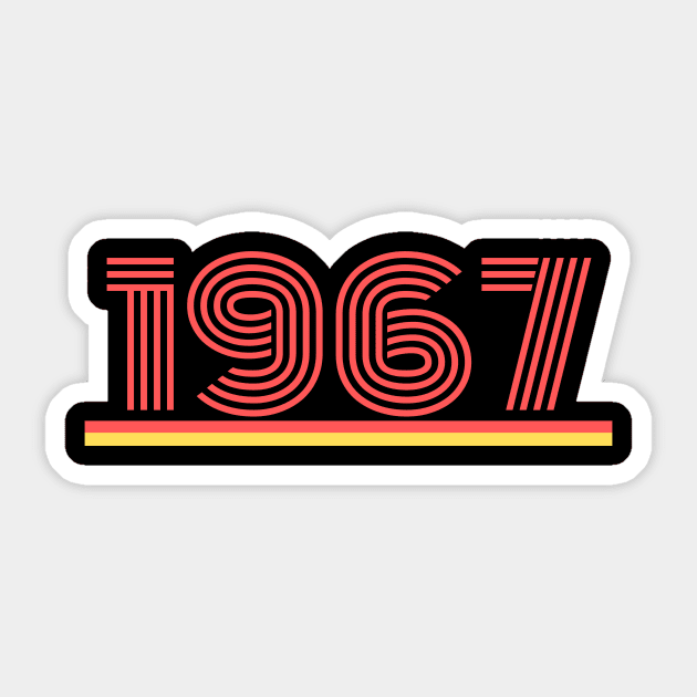 53th Birthday Gift for 53 Year Old Born In 1967 Retro Vintage Sticker by divawaddle